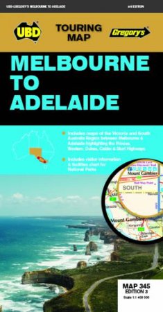 Melbourne To Adelaide Map 345 3rd Ed by UBD Gregory's