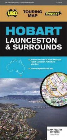 UBD Gregory's Hobart Launceston & Surrounds Map 780/781 3rd Ed by Various