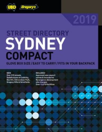 Sydney Compact Street Directory 2019 31st Ed by UBD Gregory's