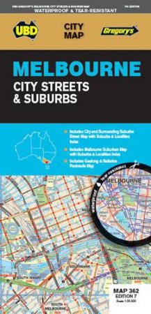 UBD/Gregory's Melbourne City Streets & Suburbs Map 362, 7th Ed by Various