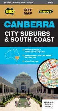 Canberra City Suburbs & South Coast Map 248 7th ed by Various