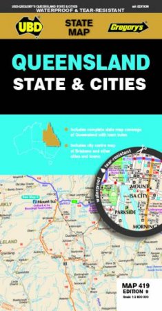 Queensland State & Cities Map 419 9th Ed (Waterproof) by Various