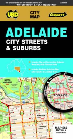 streets suburbs 9th adelaide waterproof ed map city various maps