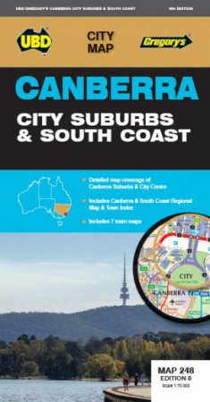 Canberra City Suburbs & South Coast Map 248 8th ed by Various