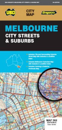 Melbourne City Streets & Suburbs Map 362 8th ed by Unknown