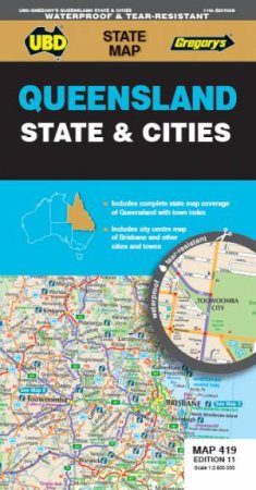 Queensland State & Cities Map 419 11th ed (waterproof) by Various