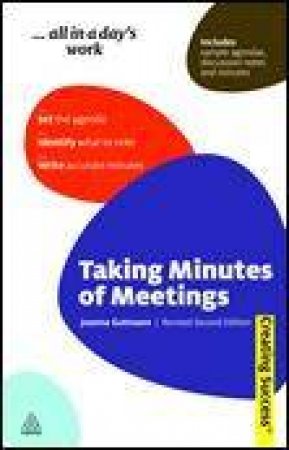 Taking Minutes of Meetings, 2nd Ed by Joanna Gutmann