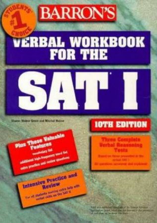 Barron's Verbal Workbook For The SAT 1 by Sharon Weiner Green & Michael Weiner