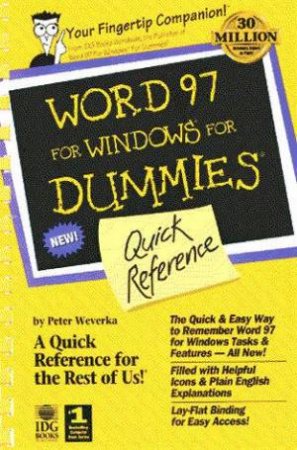 Word 97 For Windows For Dummies Quick Reference by Peter Weverka