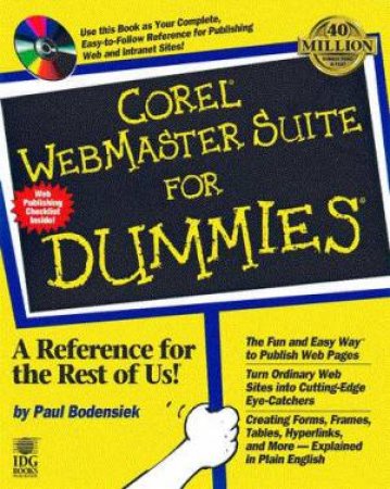 Corel WebMaster Suite For Dummies (Bk/CD) by Bodensiek