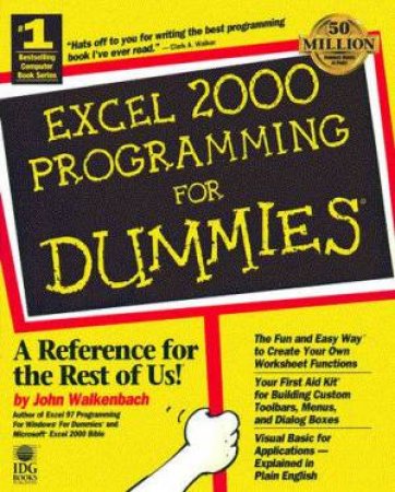 Excel 2000 Programming For Dummies by John Walkenbach