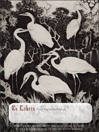 White Herons at Home Bookplates (BP109) by Benson Bond Moore