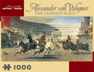 Chariot Race Jigsaw Puzzle by Alexander Von Wagner