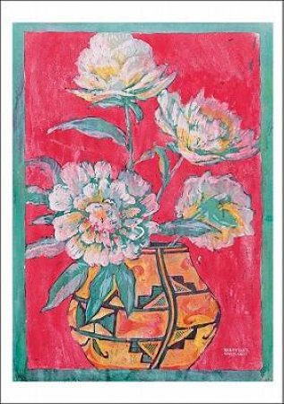 Peonies and Indian Pot Notelets by Manville Chapman