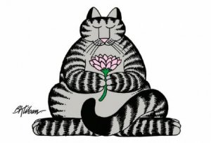 Cat With Flower Magnet by Various