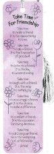 Tasselled Bookmark  Take Time For Friendship