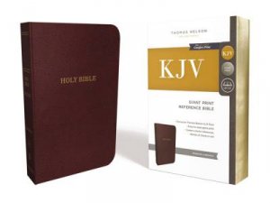 KJV Reference Bible Red Letter Edition [Giant Print, Burgundy] by Thomas Nelson