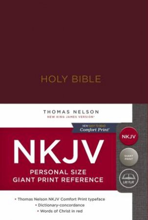 NKJV Personal Size Reference Bible Red Letter Edition [Giant Print, Burgundy] by Thomas Nelson