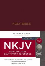 NKJV Personal Size Reference Bible Red Letter Edition Giant Print Burgundy