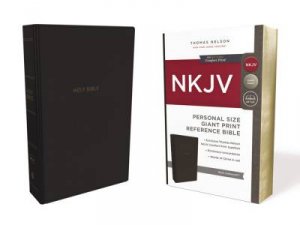 NKJV Personal Size Reference Bible Red Letter Edition [Giant Print, Black] by Thomas Nelson