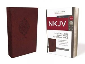 NKJV Personal Size Reference Bible Red Letter Edition [Giant Print, Burgundy] by Thomas Nelson