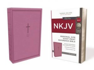 NKJV Personal Size Reference Bible Red Letter Edition [Giant Print, Pink] by Thomas Nelson