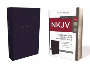 NKJV Personal Size Reference Bible Red Letter Edition [Giant Print, Blue] by Thomas Nelson