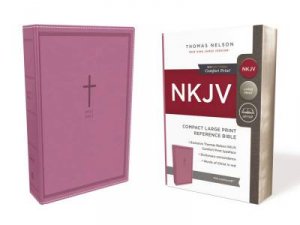 NKJV Compact Reference Bible Red Letter Edition [Large Print, Pink] by Thomas Nelson