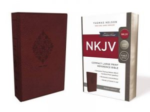 NKJV Compact Reference Bible Red Letter Edition [Large Print, Burgundy] by Thomas Nelson