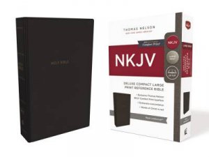 NKJV Deluxe Compact Reference Bible Red Letter Edition [Large Print, Black] by Thomas Nelson