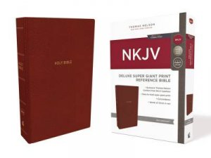 NKJV Deluxe Reference Bible Red Letter Edition [Super Giant Print, Red] by Thomas Nelson