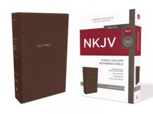 NKJV Single Column Reference Bible [Brown] by Thomas Nelson