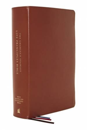 NASB Charles F. Stanley Life Principles Bible, 2nd Edition, Genuine Leather, Thumb Indexed, Comfort Print: Holy Bible (Brown) by Thomas Nelson