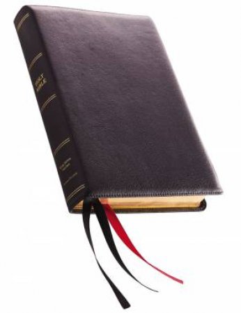 KJV Thinline Bible, Giant Print, Premier Goatskin Leather, Premier Collection, Red Letter Edition, Comfort Print: Holy Bible [Black] by Thomas Nelson