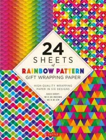 24 Sheets Of Rainbow Patterns Gift Wrapping Paper by Various