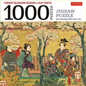 Cherry Blossom Season In Old Tokyo- 1000 Piece Jigsaw Puzzle by Utagawa Kunisada & Utagawa Kunisada