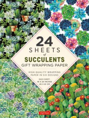 24 Sheets Of Succulents Gift Wrapping Paper by Various