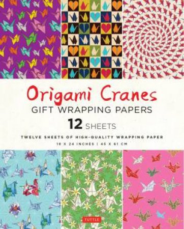 Origami Cranes Gift Wrapping Paper - 12 sheets by Tuttle Studio