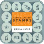 Vintage Alphabet Stamps Sign Language