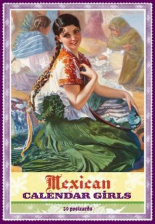 Mexican Calendar Girls Postcard Box by Angela Villalba