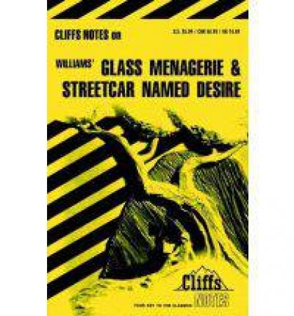 Cliffs Notes On Williams' Glass Menagerie & Streetcar Named Desire by James Roberts