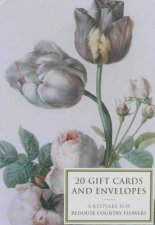 Tin Box Redoute Country Flowers  20 Gift Cards  Envelopes