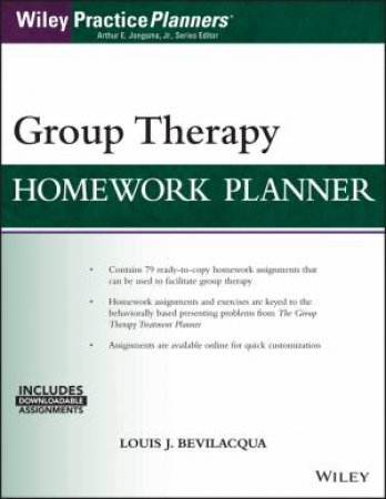 Group Therapy Homework Planner With Download Ebook by Louis J Bevilacqua & Arthur E Jongsma