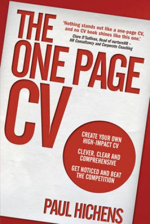 The One Page CV (1st Edition) by Paul Hichens