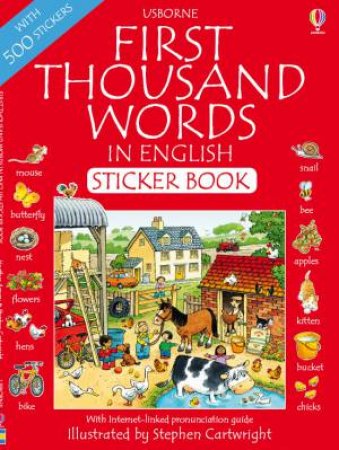 Usborne First Thousand Words in English Sticker Book by Usborne