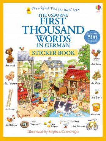 First Thousand Words In German Sticker Book by Heather Amery & Stephen Cartwright