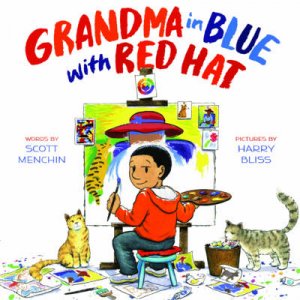 Grandma in Blue with Red Hat by Scott Menchin