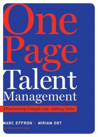 One Page Talent Management by Miriam Ort