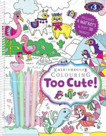 Kaleidoscope Colouring Too Cute & 4 Gel Pens by Various