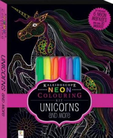 Kaleidoscope Neon Colouring Kit: Unicorns And More by Hinkler Books